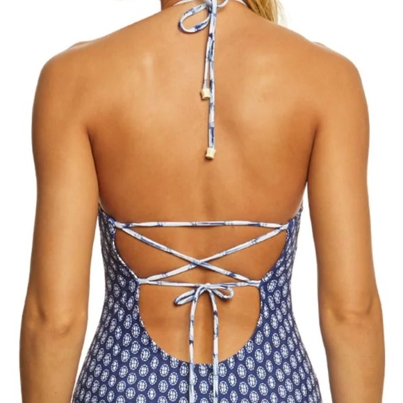 Jessica Simpson Bondi Tie Dye Lace Up Swimsuit EUC sz LARGE - Picture 2 of 7